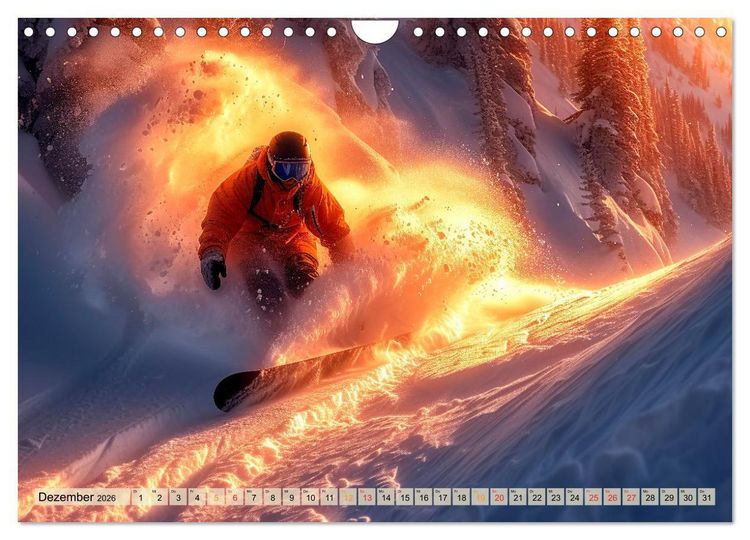 Produktbild: Snowboarden - tolle Momente (Wandkalender 2026 DIN A4 quer), CALVENDO Monatskalender