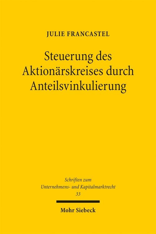 Produktbild: Steuerung des Aktion&auml;rskreises durch Anteilsvinkulierung