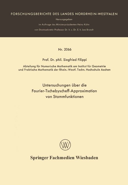 Produktbild: Untersuchungen &uuml;ber die Fourier-Tschebyscheff-Approximation von Stammfunktionen