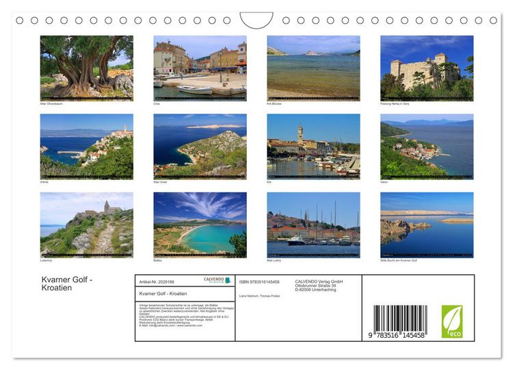 Produktbild: Kvarner Golf - Kroatien (Wandkalender 2026 DIN A4 quer), CALVENDO Monatskalender