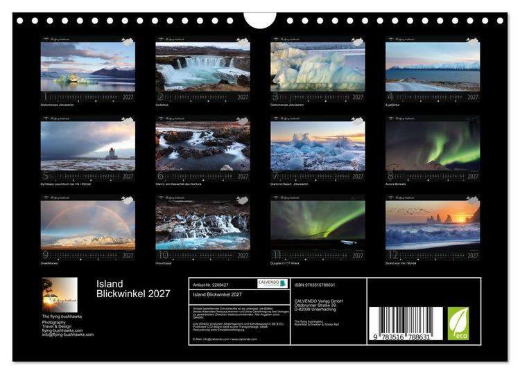 Produktbild: Island Blickwinkel 2027 (Wandkalender 2027 DIN A4 quer), CALVENDO Monatskalender
