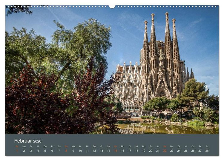 Produktbild: Barcelona - Faszinierende Architektur (hochwertiger Premium Wandkalender 2026 DIN A2 quer), Kunstdruck in Hochglanz