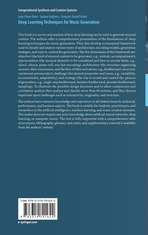 Produktbild: Deep Learning Techniques for Music Generation