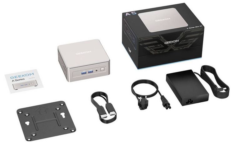 Produktbild: GEEKOM Mini PC Mini A5, AMD R5-7530U 16 GB+512GB 4K AMD Ryzen 5 Mobile Processor 4.5GHz 16GB RAM 512GB SSD AMD Radeon-Grafik Win
