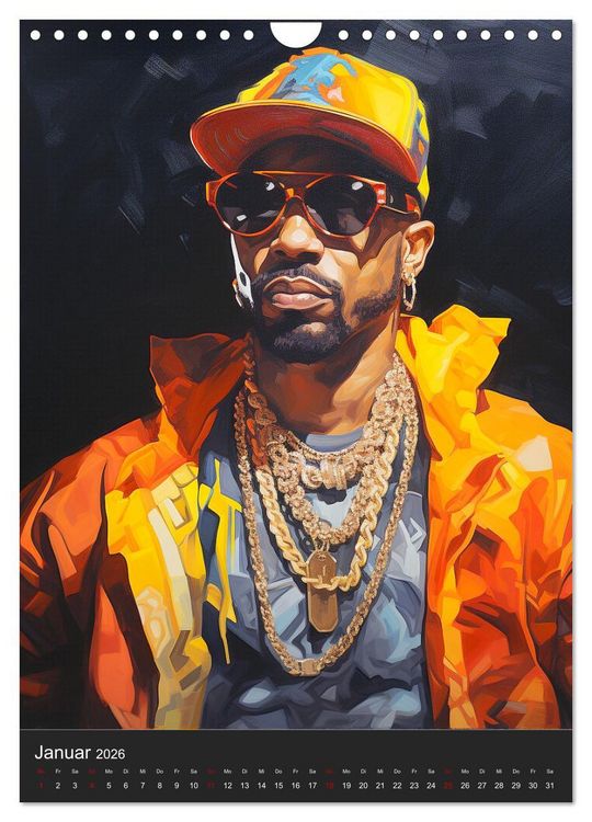 Produktbild: Rap Kings. Paintings im Streetwear-Charme (Wandkalender 2026 DIN A4 hoch), CALVENDO Monatskalender
