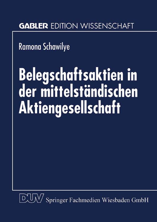 Produktbild: Belegschaftsaktien in der mittelst&auml;ndischen Aktiengesellschaft