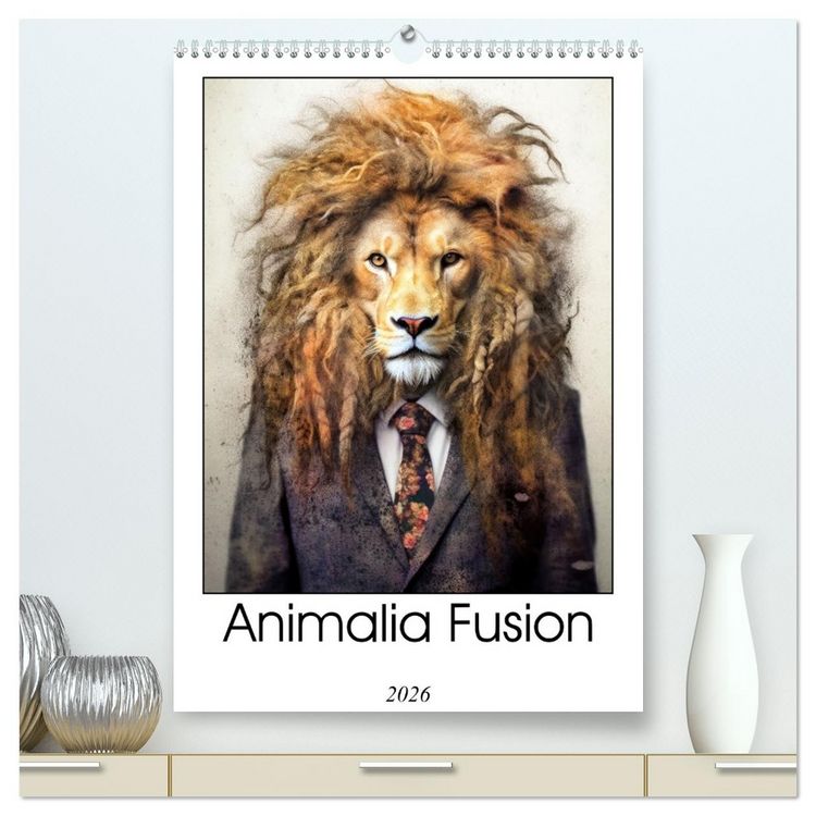 Produktbild: Animalia Fusion (High Quality Premium Wall Calendar 2026 DIN A2 portrait),CALVENDO 12 Month Wall Calendar