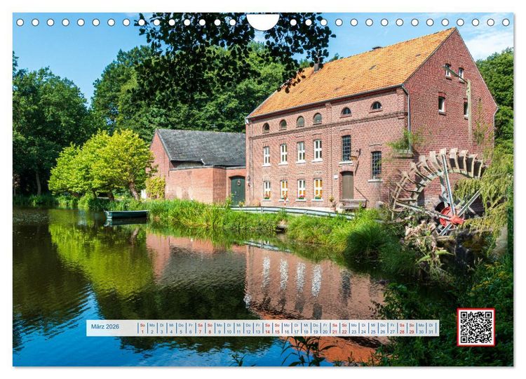 Produktbild: Wasserm&uuml;hlen Panorama Niederrhein Br&uuml;ggen-Wegberg (Wandkalender 2026 DIN A4 quer), CALVENDO Monatskalender
