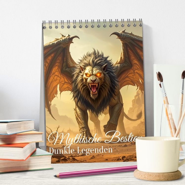 Produktbild: Mythische Bestien &ndash; Dunkle Legenden (Tischkalender 2026 DIN A5 hoch), CALVENDO Monatskalender
