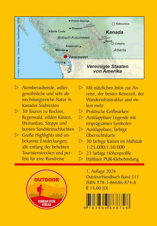 Produktbild: Kanada S&uuml;dwesten 30 Touren zwischen Vancouver Island und Rocky Mountains
