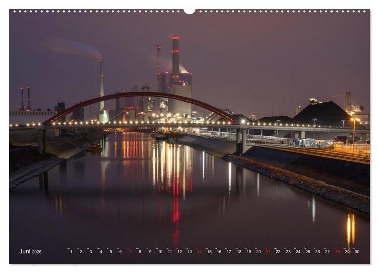 Produktbild: Mannheim 2026 - wenn es Nacht wird im Hafen (Wandkalender 2026 DIN A2 quer), CALVENDO Monatskalender