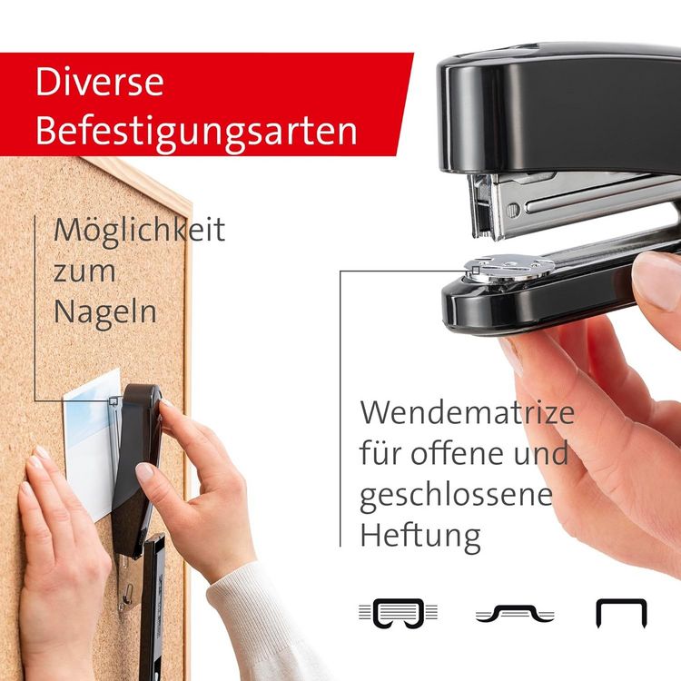 Produktbild: Heftger&auml;t B 2, bis 25 Blatt schwarz, Oberlademechanik