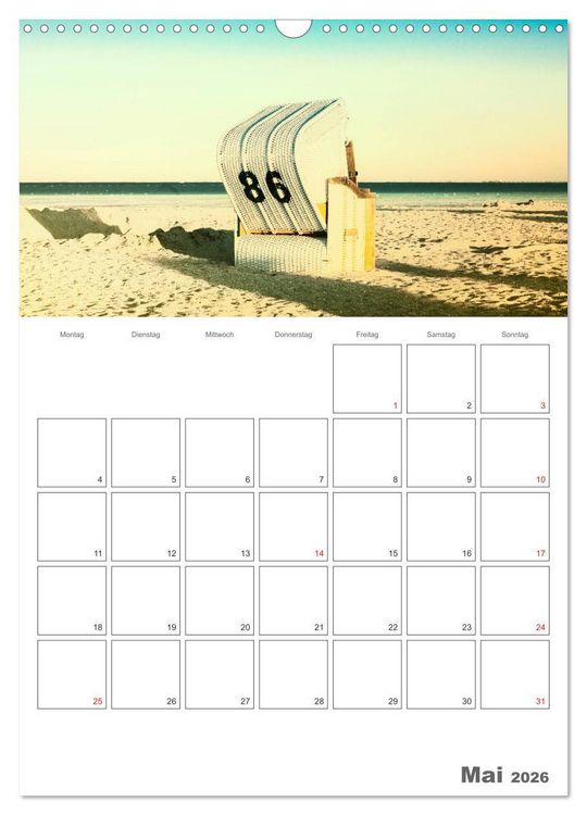 Produktbild: Strandbilder - K&uuml;nstlerische Impressionen von der Nordsee (Wandkalender 2026 DIN A3 hoch), CALVENDO Monatskalender