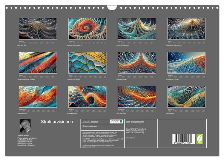 Produktbild: Strukturvisionen (Wandkalender 2026 DIN A3 quer), CALVENDO Monatskalender