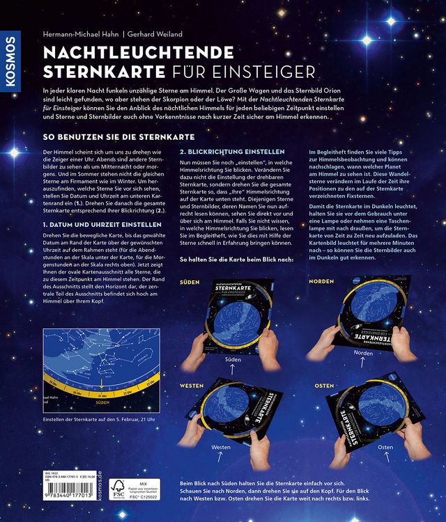 Produktbild: Nachtleuchtende Sternkarte f&uuml;r Einsteiger