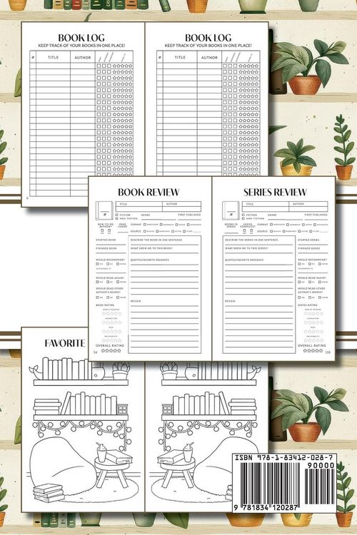 Produktbild: Reading Journal (Bookshelves with Greenery)