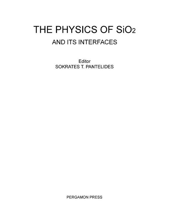 Produktbild: The Physics of SiO2 and Its Interfaces