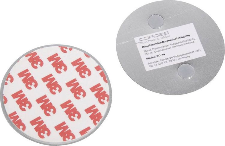 Produktbild: Cordes Haussicherheit CC-44 Magnet-Befestigung f&uuml;r Rauchwarnmelder (&Oslash; x H) 70mm x 3mm