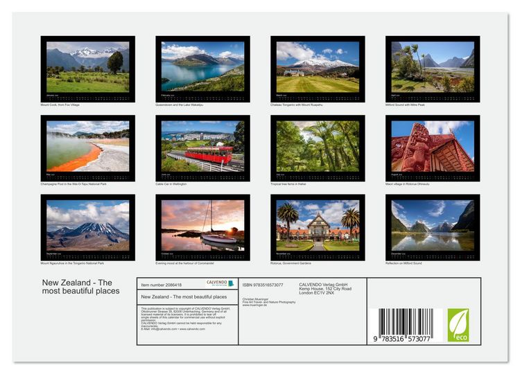 Produktbild: New Zealand - The most beautiful places (Wall Calendar 2026 DIN A4 landscape), CALVENDO 12 Month Wall Calendar