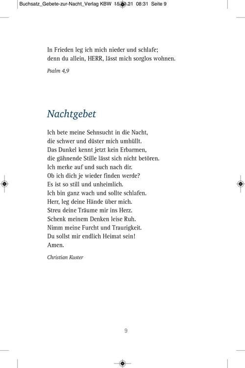 Produktbild: Die sch&ouml;nsten Gebete zur Nacht