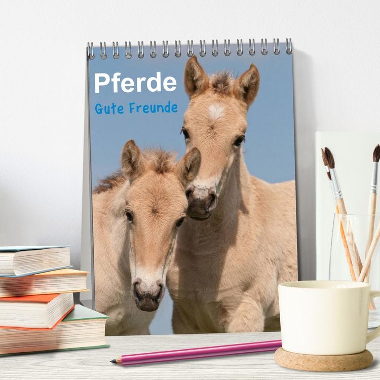 Produktbild: Pferde Gute Freunde (Tischkalender 2026 DIN A5 hoch), CALVENDO Monatskalender
