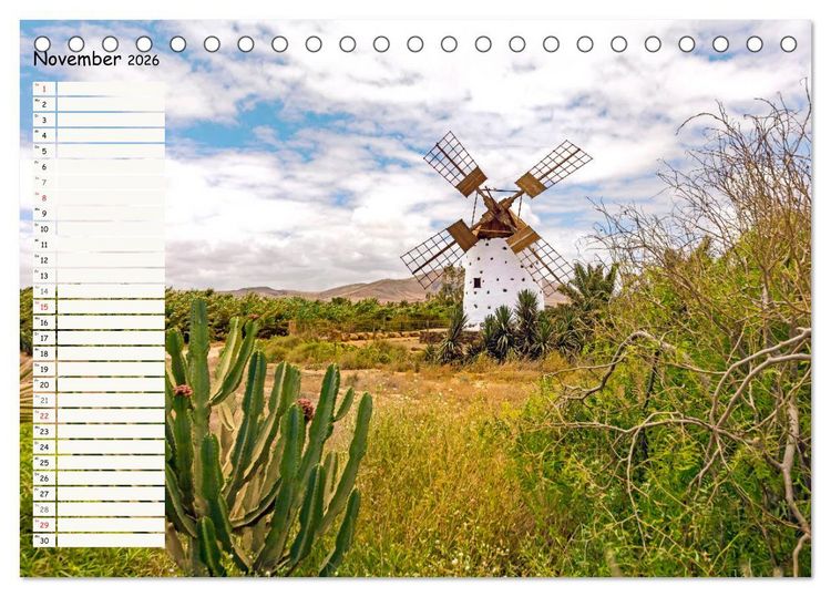 Produktbild: FUERTEVENTURA Geburtstagskalender mit Planerfunktion (Tischkalender 2026 DIN A5 quer), CALVENDO Monatskalender