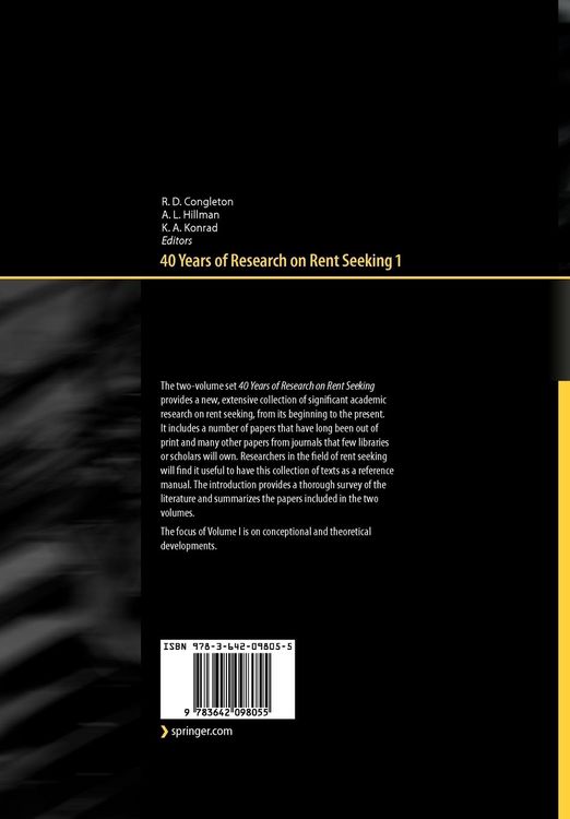 Produktbild: 40 Years of Research on Rent Seeking 1