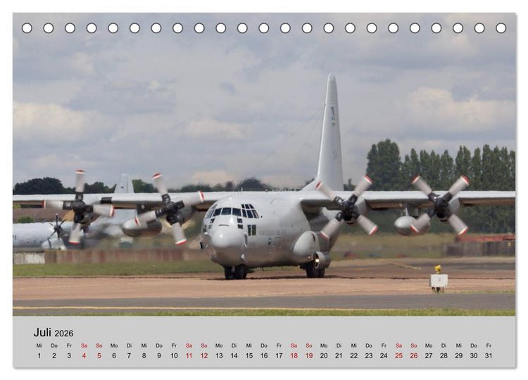 Produktbild: Transportflugzeug C-130 Hercules (Tischkalender 2026 DIN A5 quer), CALVENDO Monatskalender