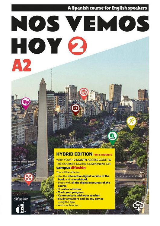 Produktbild: Nos vemos hoy 2 - Edicion hibrida - Edicion inglesa - Libro del estudiante. A2