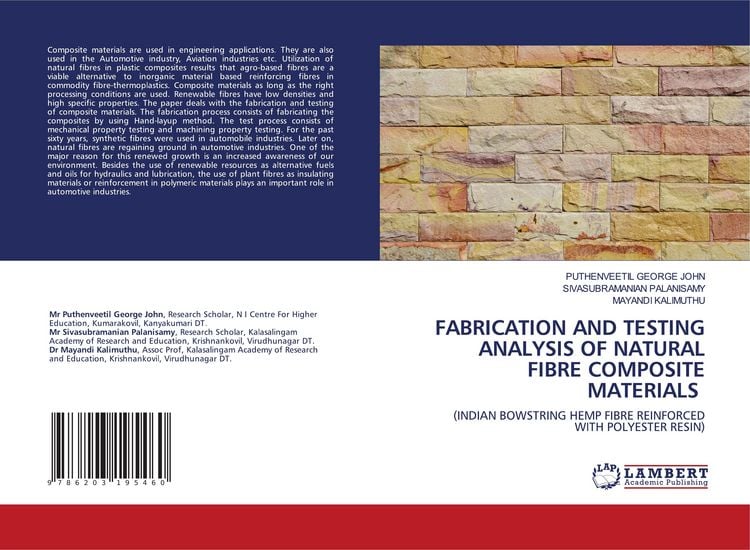 Produktbild: Fabrication and Testing Analysis Of Natural Fibre Composite Materials