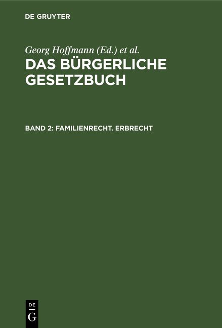 Produktbild: Das B&uuml;rgerliche Gesetzbuch / Familienrecht. Erbrecht