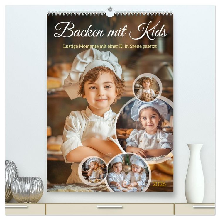 Produktbild: Backen mit Kids (hochwertiger Premium Wandkalender 2026 DIN A2 hoch), Kunstdruck in Hochglanz
