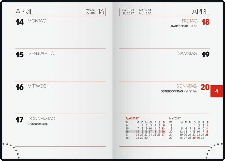 Produktbild: BRUNNEN 1071336907 Taschenkalender Mod. 713 2027 A7, Kunstleder, schwarz