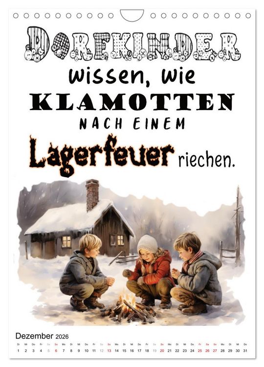 Produktbild: Dorfkinder und stolz darauf (Wandkalender 2026 DIN A4 hoch), CALVENDO Monatskalender