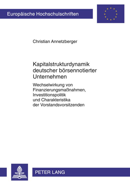 Produktbild: Kapitalstrukturdynamik deutscher boersennotierter Unternehmen