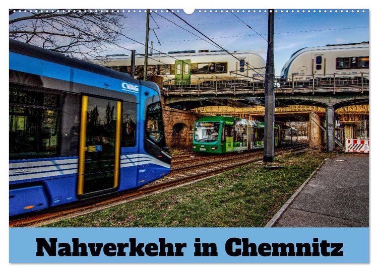 Produktbild: Nahverkehr in Chemnitz (Wandkalender 2026 DIN A2 quer), CALVENDO Monatskalender