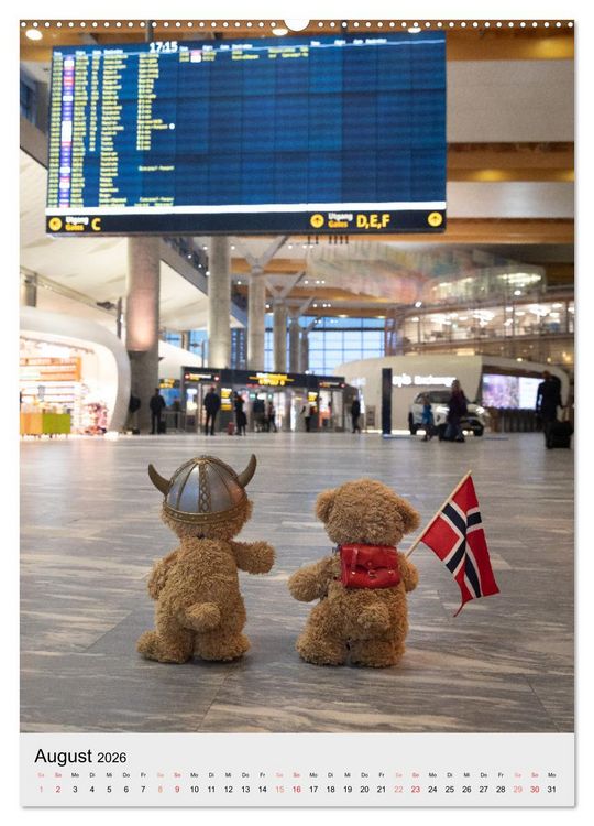 Produktbild: Travelling Teddy liebt es Bunt (Wandkalender 2026 DIN A2 hoch), CALVENDO Monatskalender