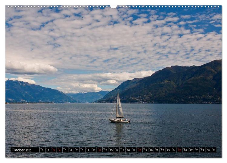 Produktbild: Lago Maggiore - Der malerische See in Italien und der Schweiz (hochwertiger Premium Wandkalender 2026 DIN A2 quer), Kunstdruck in Hochglanz