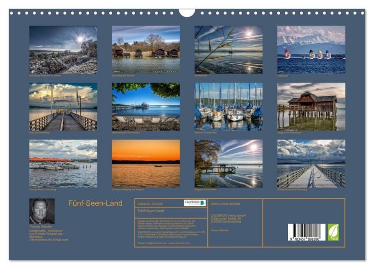 Produktbild: F&uuml;nf-Seen-Land (Wandkalender 2026 DIN A3 quer), CALVENDO Monatskalender