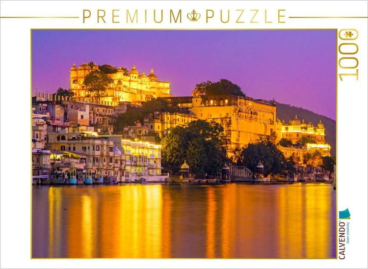 Produktbild: CALVENDO Puzzle Abendstimmung am Picholasee in Udaipur | 1000 Teile Lege-Gr&ouml;&szlig;e 64x48cm Foto-Puzzle f&uuml;r gl&uuml;ckliche Stunden