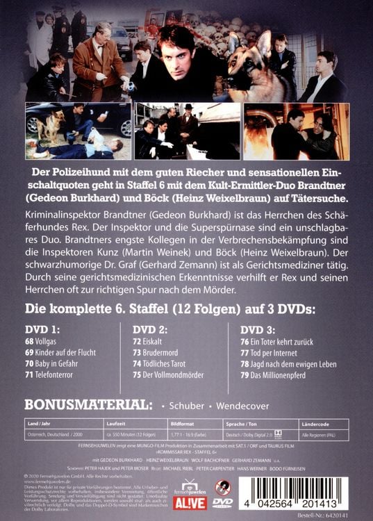 Produktbild: Kommissar Rex - Die komplette 6. Staffel [3 DVDs]