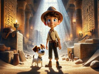 Produktbild: CALVENDO Puzzle Geheimnisse des Sandes: Max und Buddys &auml;gyptisches R&auml;tsel | 1000 Teile Lege-Gr&ouml;&szlig;e 64x48cm Foto-Puzzle f&uuml;r gl&uuml;ckliche Stunden