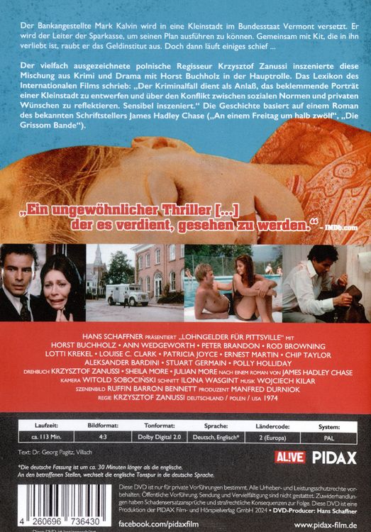 Lohngelder für Pittsville / Spannender Kriminalfilm mit Starbestzung nach einem Roman von James Hadley Chase (Pidax Film-Klassiker)