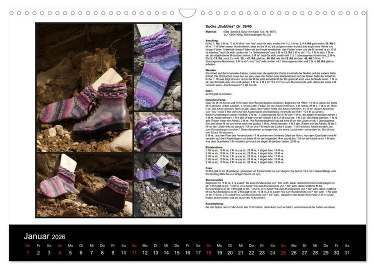 Produktbild: Sockenkalender Bootsocks 2026 (Wandkalender 2026 DIN A3 quer), CALVENDO Monatskalender