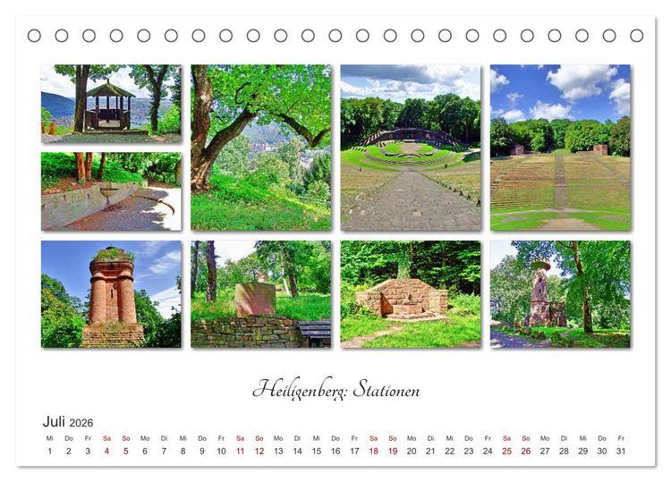 Produktbild: Heidelberg Fotocollagen (Tischkalender 2026 DIN A5 quer), CALVENDO Monatskalender