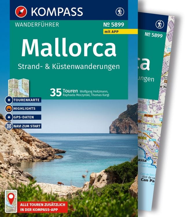 Produktbild: KOMPASS Wanderführer Mallorca Strand- und Küstenwanderungen, 35 Touren mit Extra-Tourenkarte