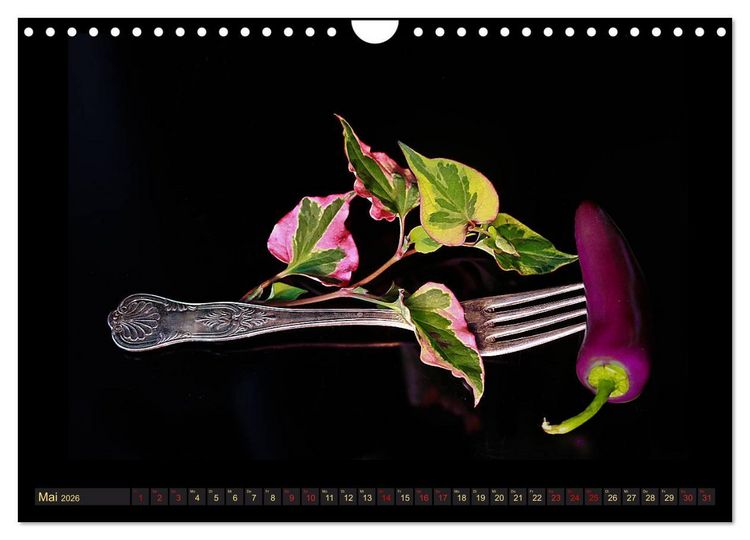 Produktbild: Scharfe Chili Fantasien - Creative Food Design (Wandkalender 2026 DIN A4 quer), CALVENDO Monatskalender