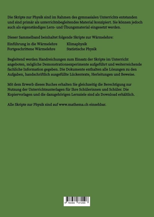 Produktbild: Skripte zur Physik - W&auml;rmelehre