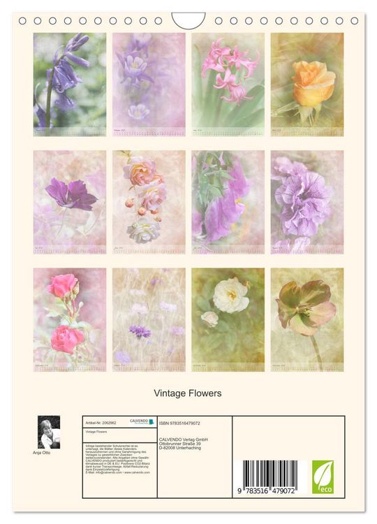 Produktbild: Vintage Flowers (Wandkalender 2026 DIN A4 hoch), CALVENDO Monatskalender