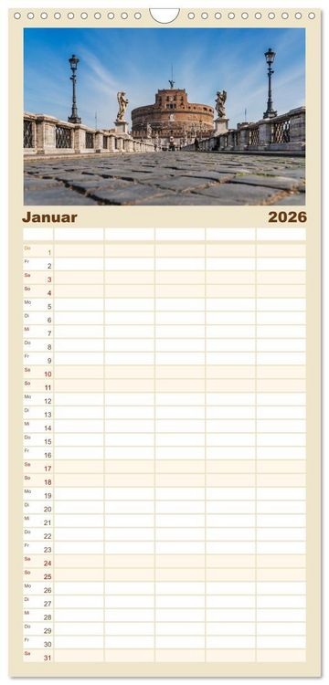 Produktbild: Familienplaner 2026 - Rom-Italien mit 5 Spalten (Wandkalender, 21 x 45 cm) CALVENDO